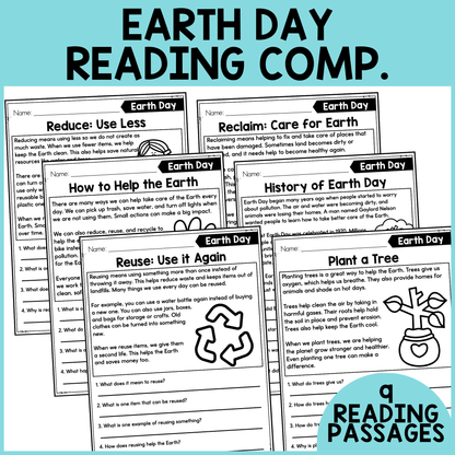 Earth Day Reading Comprehension