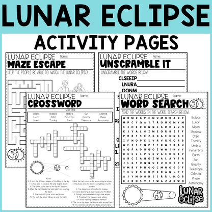 Lunar Eclipse Activity Pages