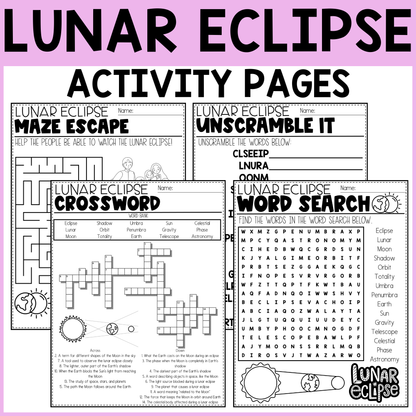 Lunar Eclipse Activity Pages