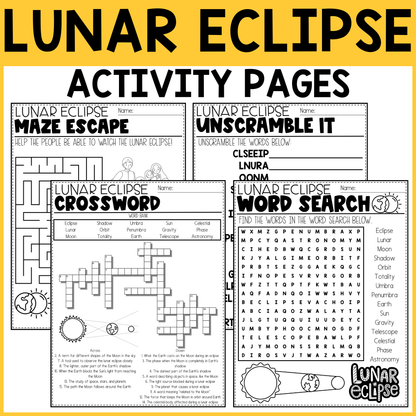 Lunar Eclipse Activity Pages