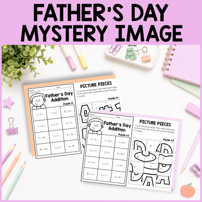 Father's Day Mystery Pictures (Addition within 20)