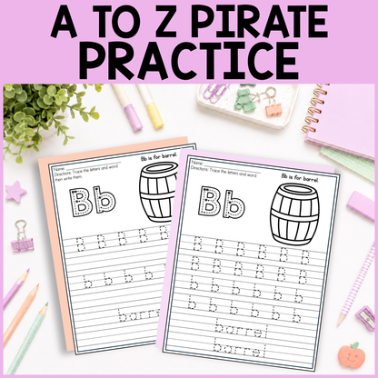 A to Z Pirate Alphabet Tracing