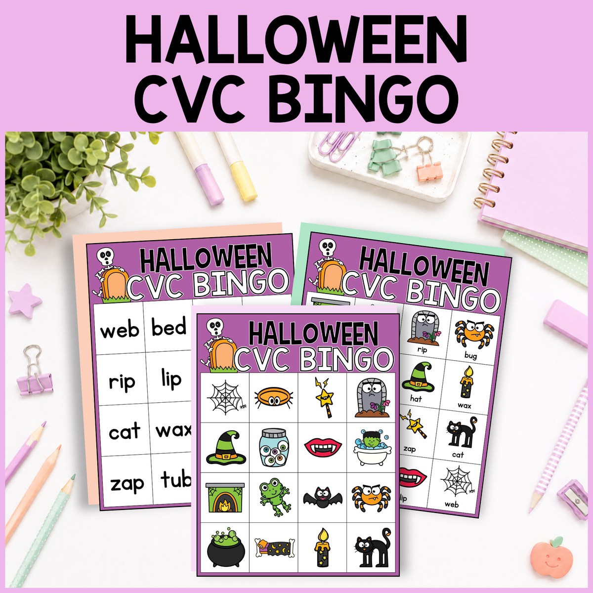 Halloween CVC Word Bingo