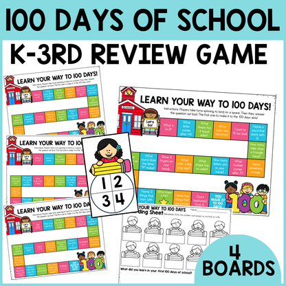 100th Day K-3rd Grade Review Games