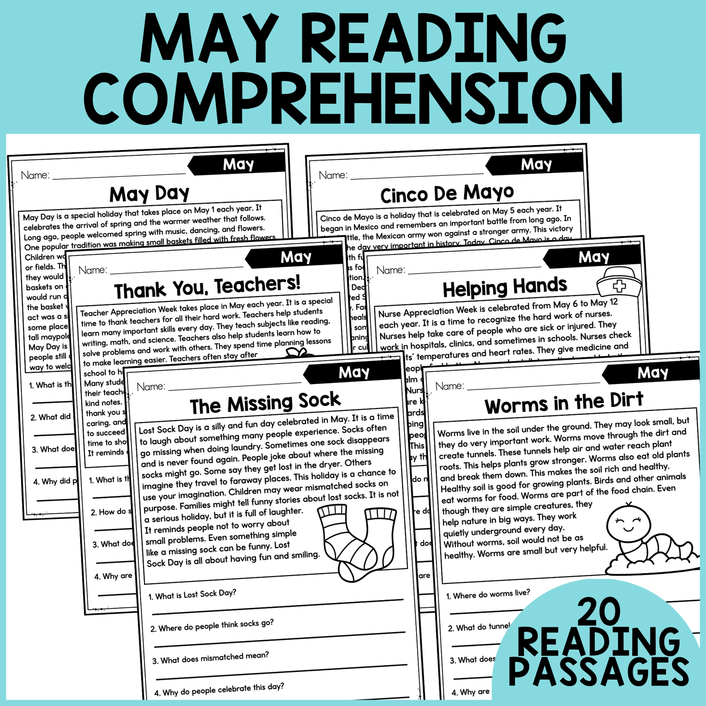 May Themed Reading Comprehension