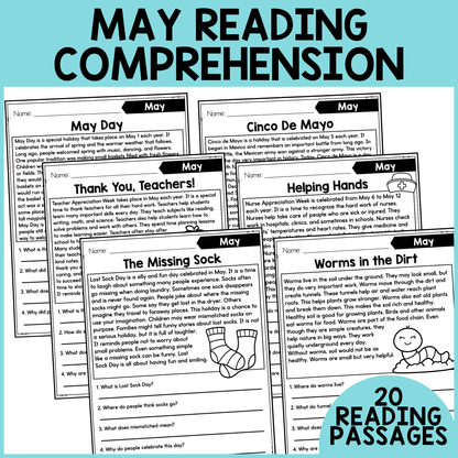 May Themed Reading Comprehension
