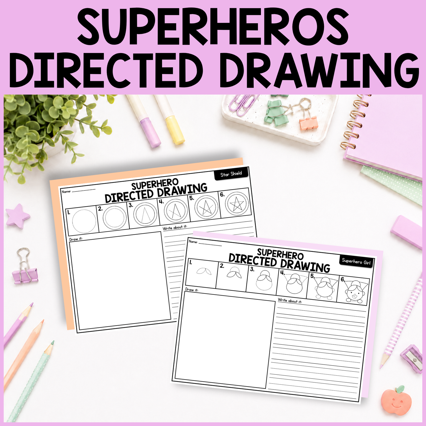Superhero Directed Drawing