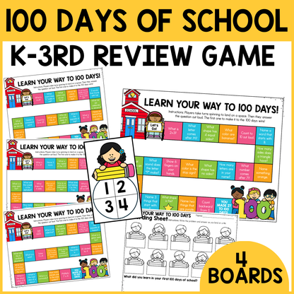 100th Day K-3rd Grade Review Games