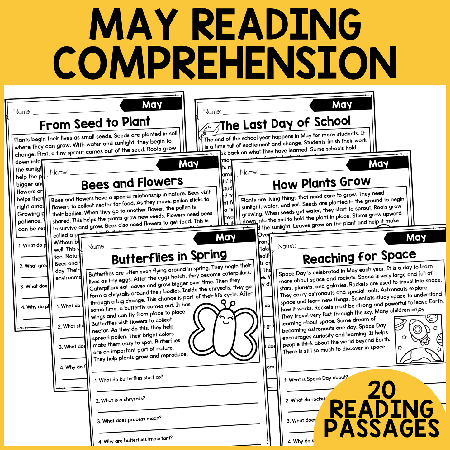 May Themed Reading Comprehension