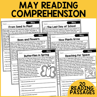 May Themed Reading Comprehension