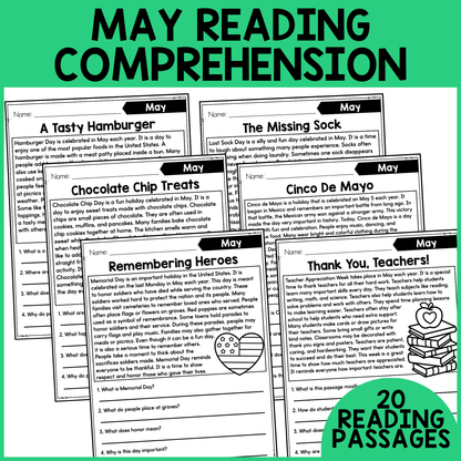 May Themed Reading Comprehension