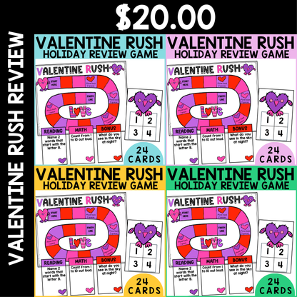 Valentine Rush Review Game - Kindergarten