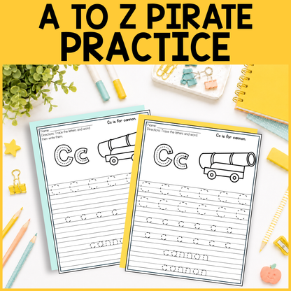 A to Z Pirate Alphabet Tracing
