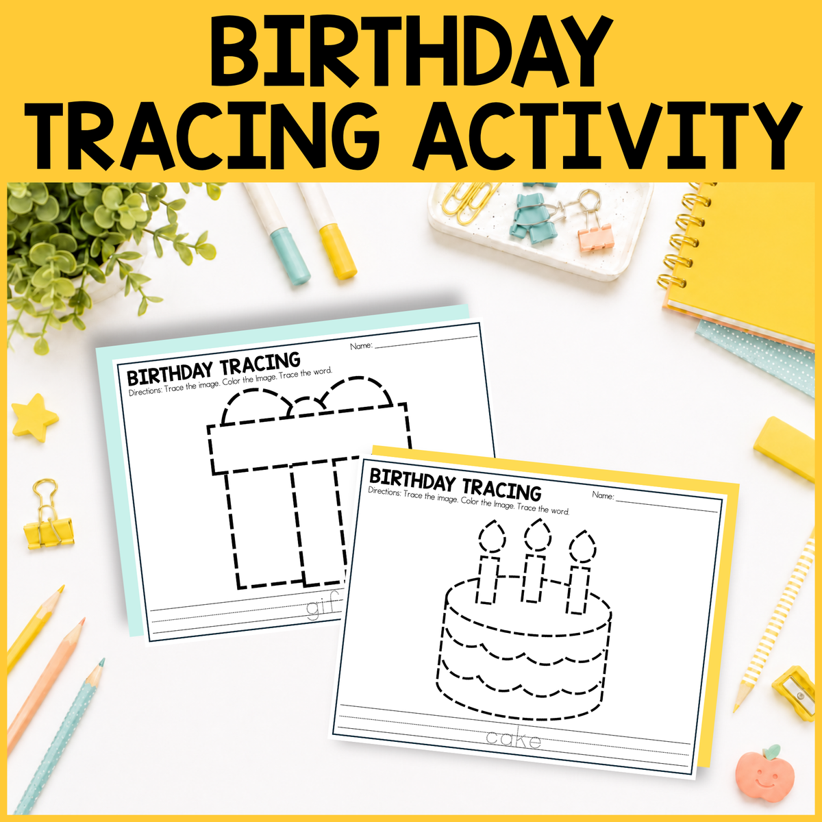 Birthday Tracing Activity