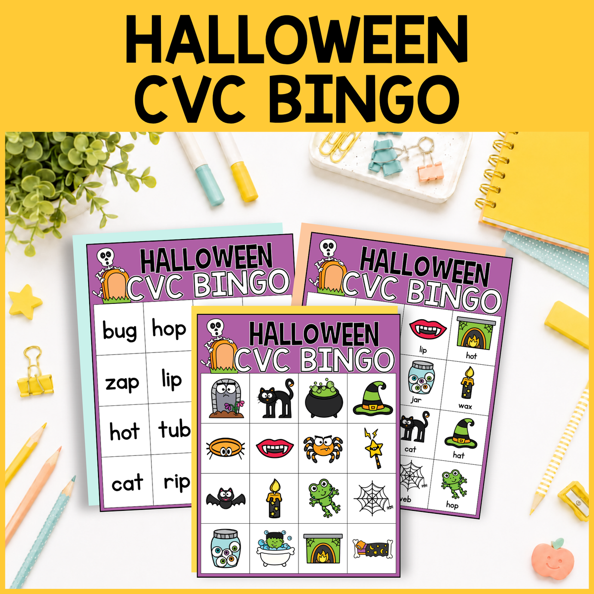 Halloween CVC Word Bingo