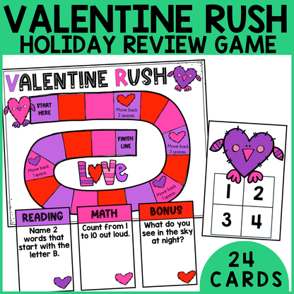 Valentine Rush Review Game - Kindergarten