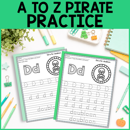 A to Z Pirate Alphabet Tracing