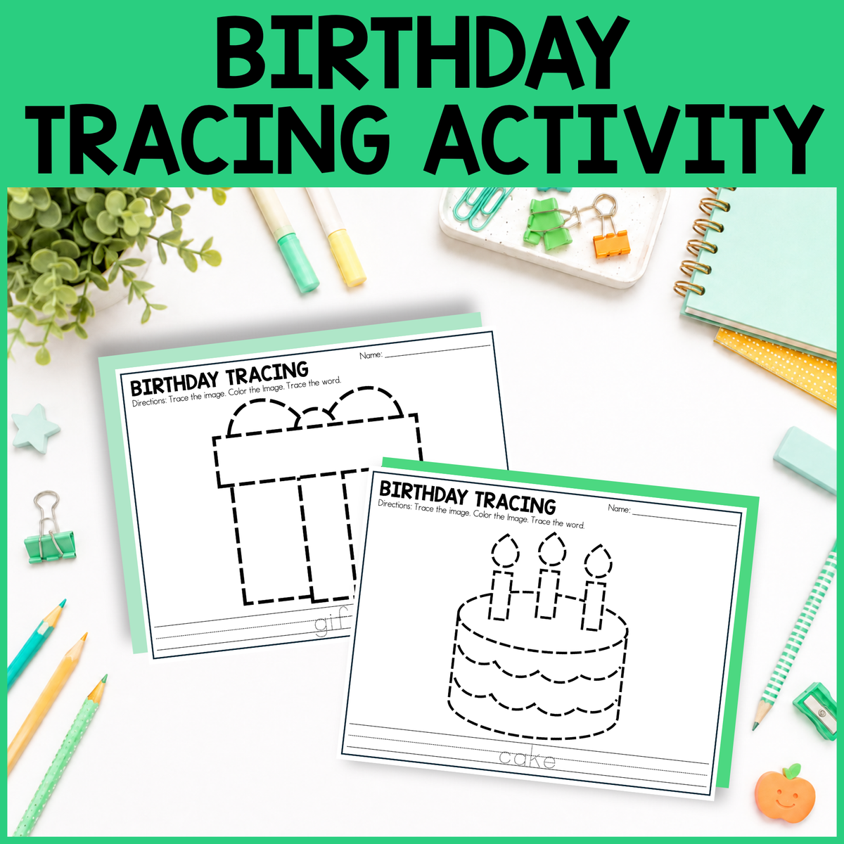 Birthday Tracing Activity