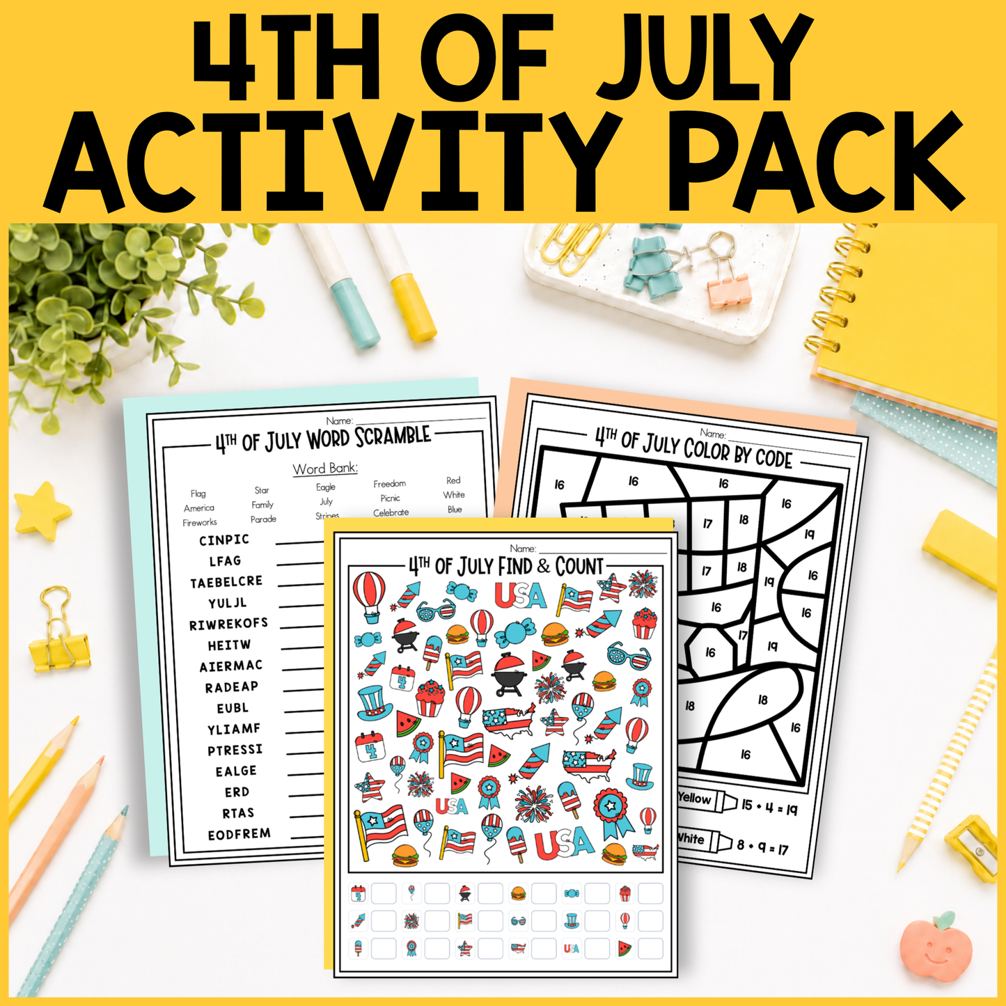 4th of July Activity Pack