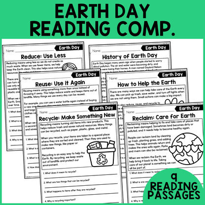 Earth Day Reading Comprehension