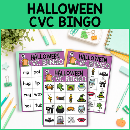 Halloween CVC Word Bingo
