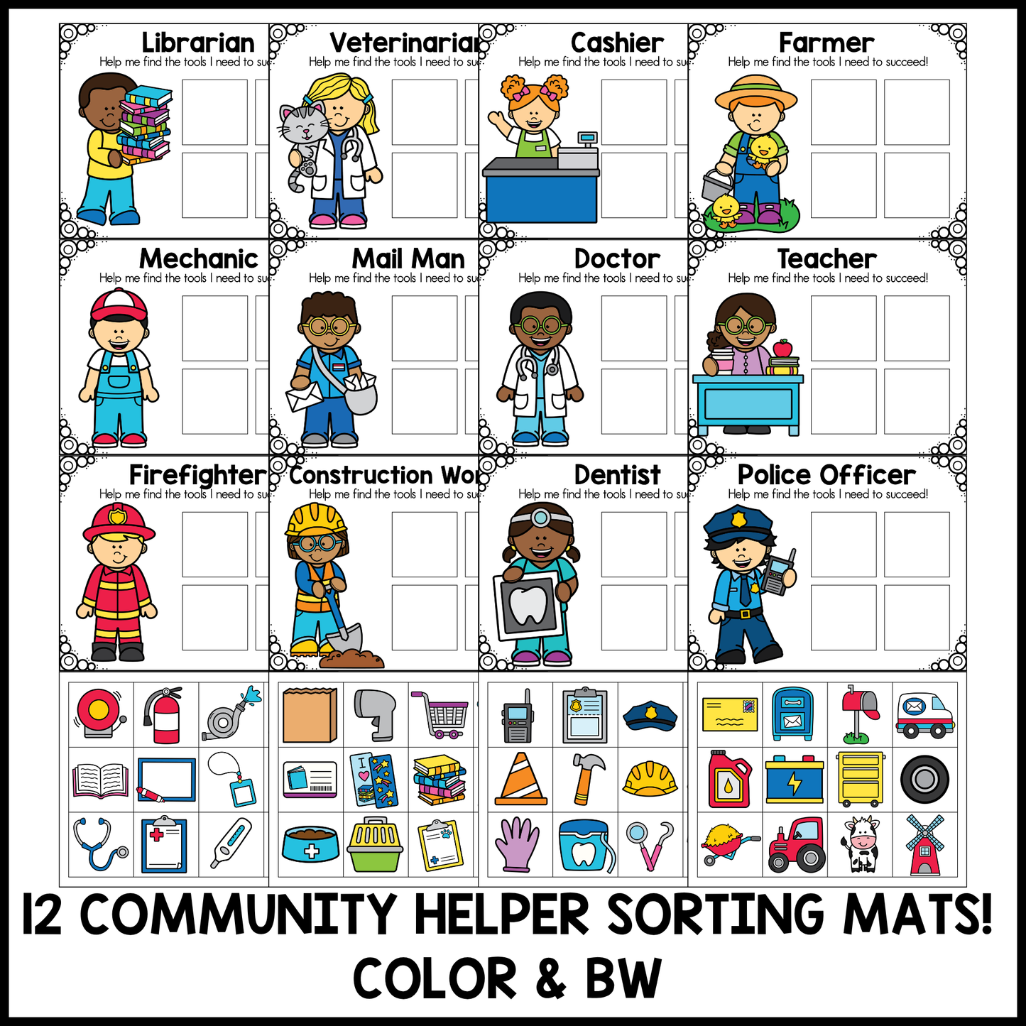 Community Helper Sorting Mats