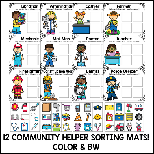 Community Helper Sorting Mats