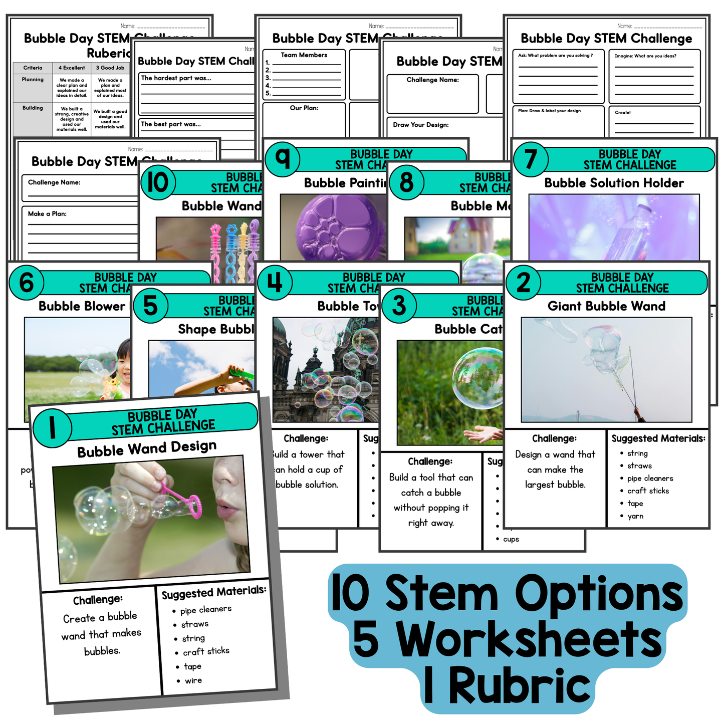 Bubble Day STEM Challenges