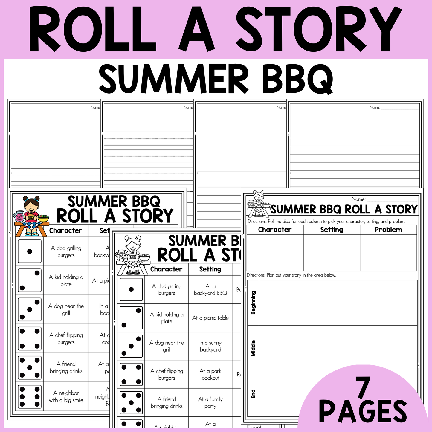 Summer BBQ Roll a Story