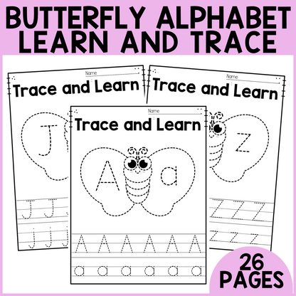 Butterfly Alphabet Trace and Learn