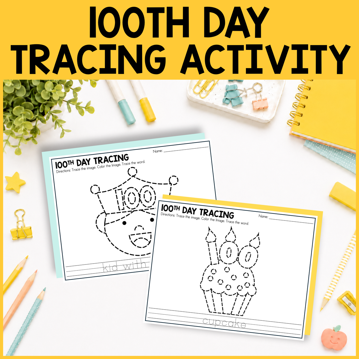 100th Day Tracing Activity
