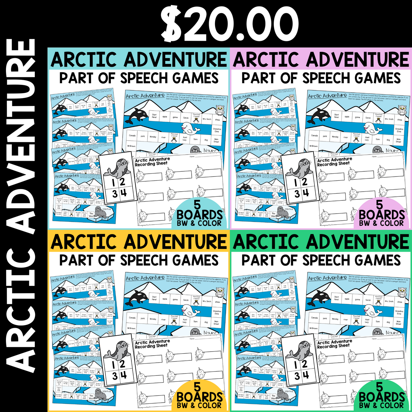 Arctic Adventure Parts of Speech Games