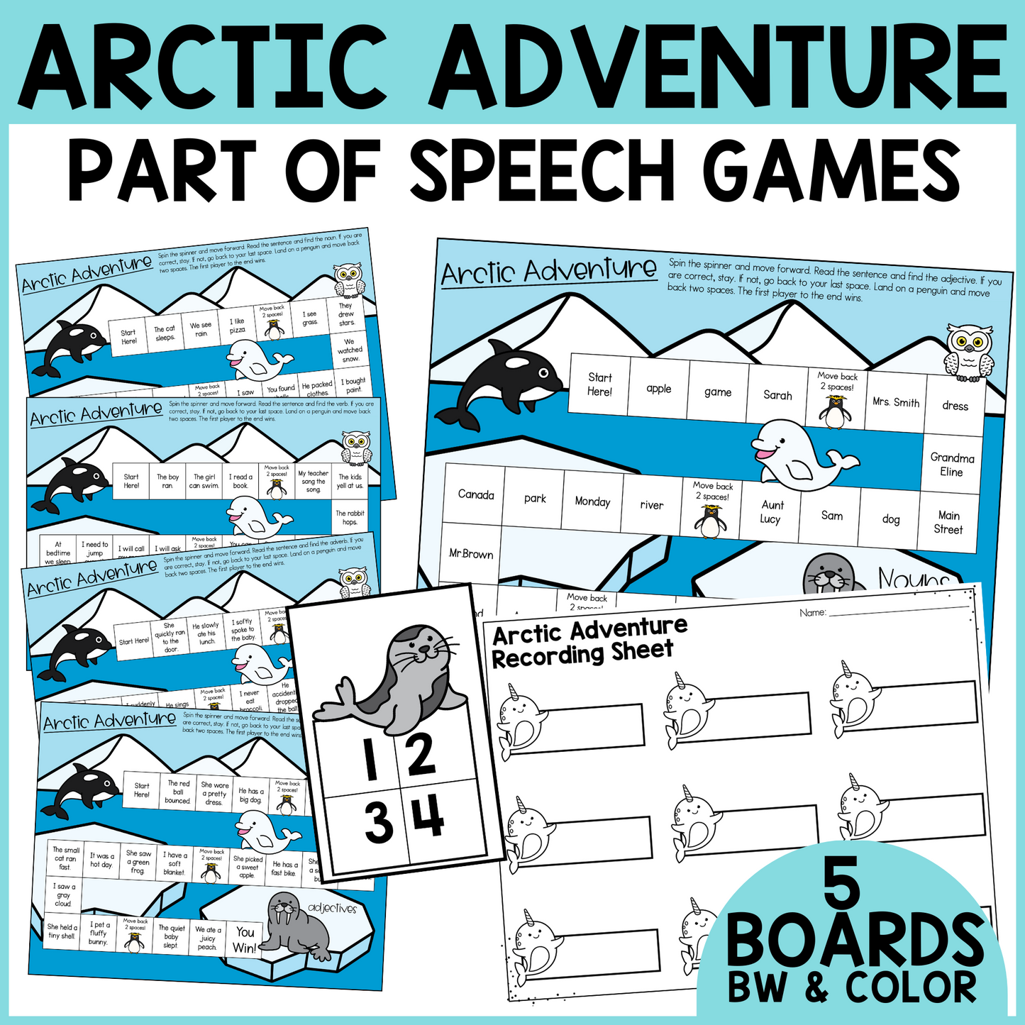 Arctic Adventure Parts of Speech Games