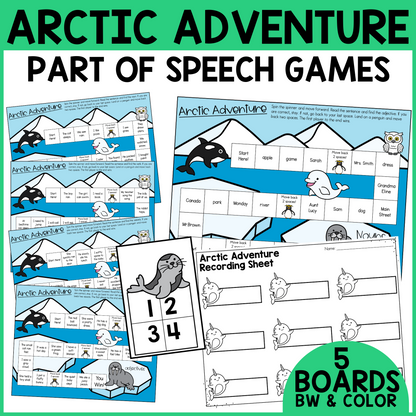 Arctic Adventure Parts of Speech Games