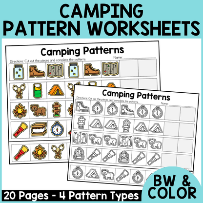 Camping Pattern Worksheets