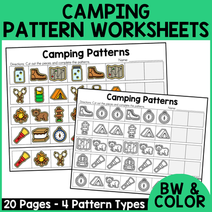Camping Pattern Worksheets