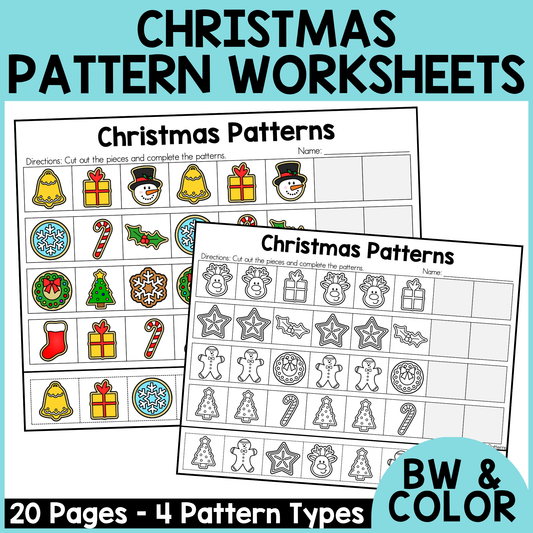 Christmas Pattern Worksheets