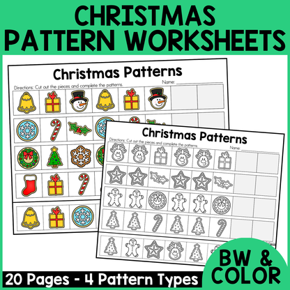 Christmas Pattern Worksheets