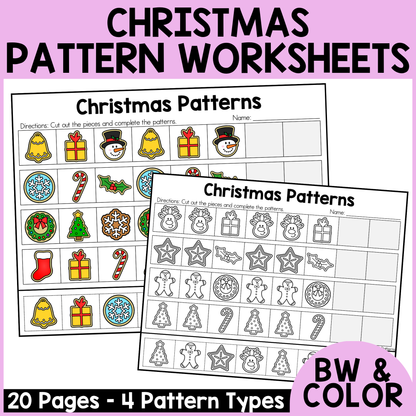 Christmas Pattern Worksheets