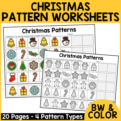 Christmas Pattern Worksheets