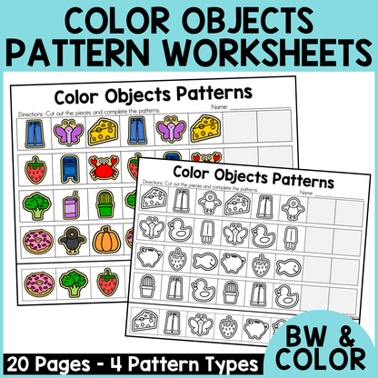 Color Objects Pattern Worksheets