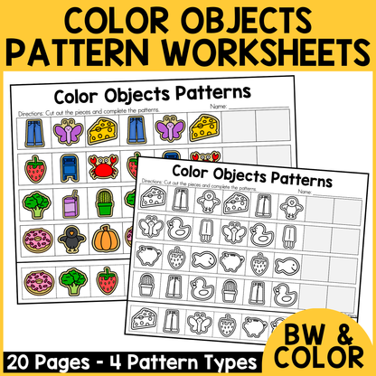 Color Objects Pattern Worksheets
