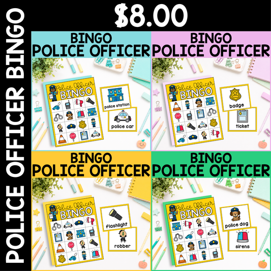 Community Helper Bingo Game: Police Officer