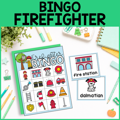 Community Helper Bingo Game: Firefighter