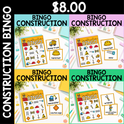 Community Helper Bingo Game: Construction Worker