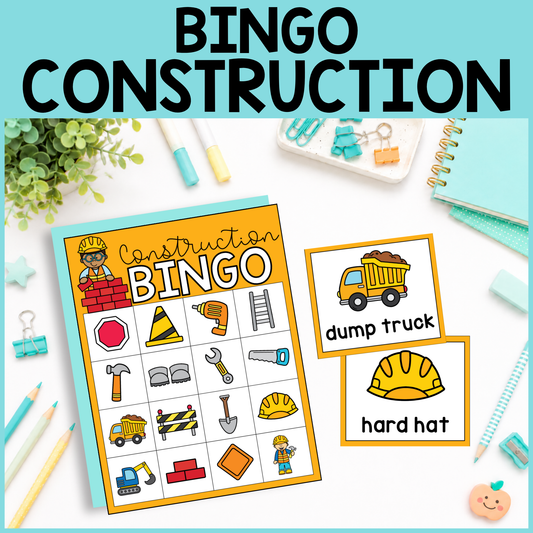 Community Helper Bingo Game: Construction Worker
