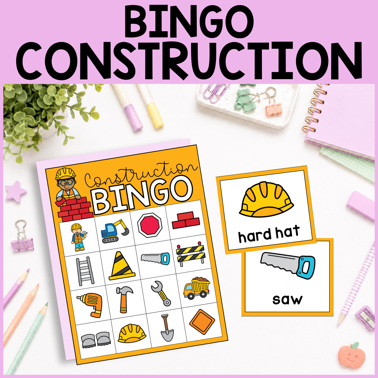 Community Helper Bingo Game: Construction Worker