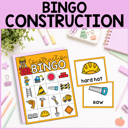 Community Helper Bingo Game: Construction Worker