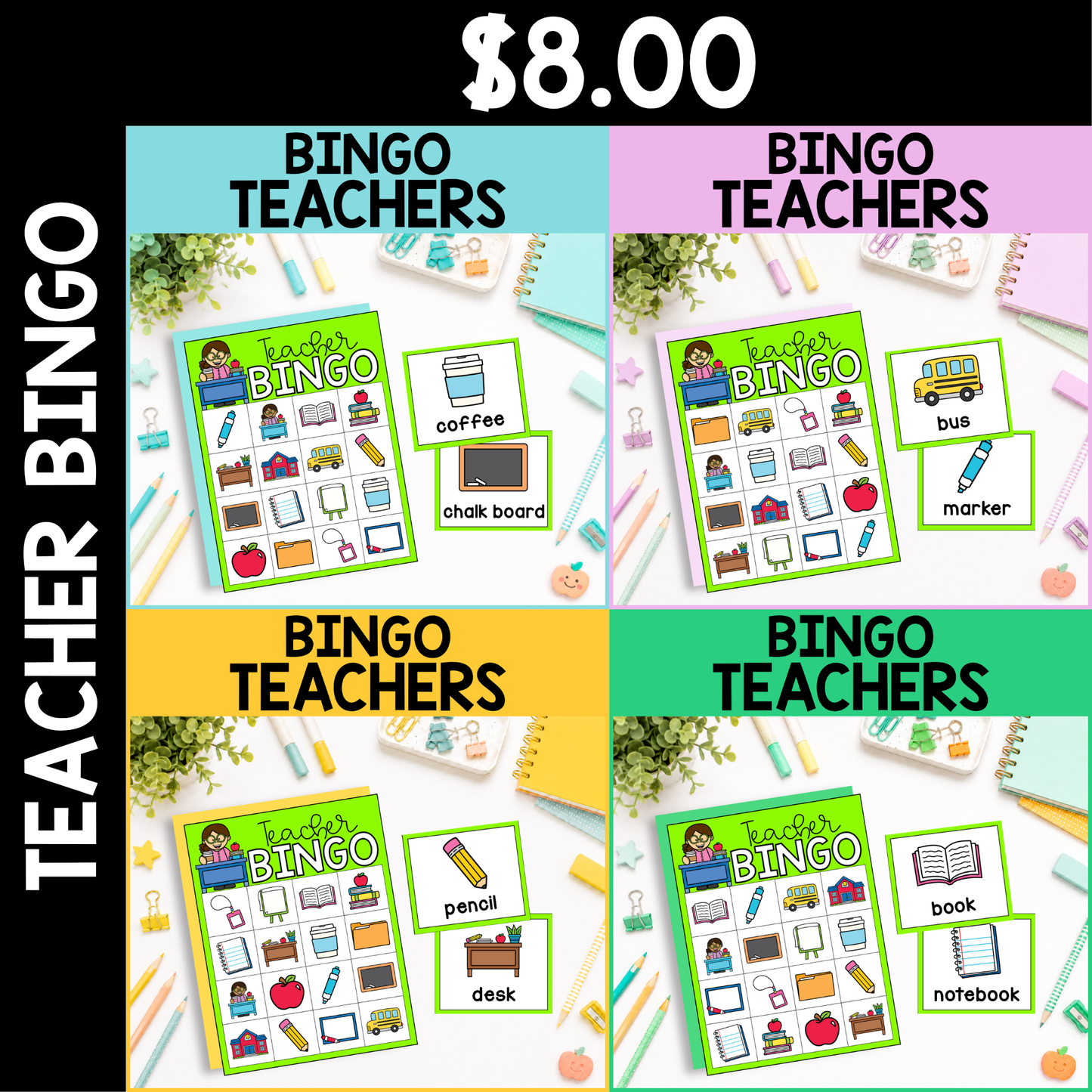 Community Helper Bingo Game: Teacher