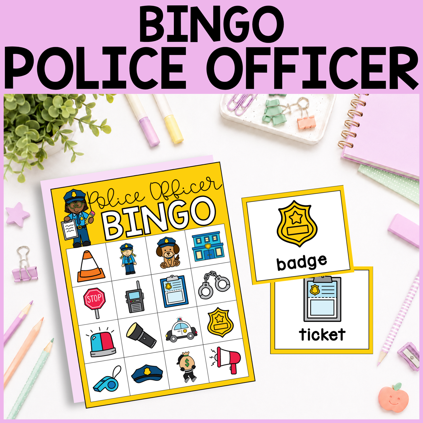 Community Helper Bingo Game: Police Officer